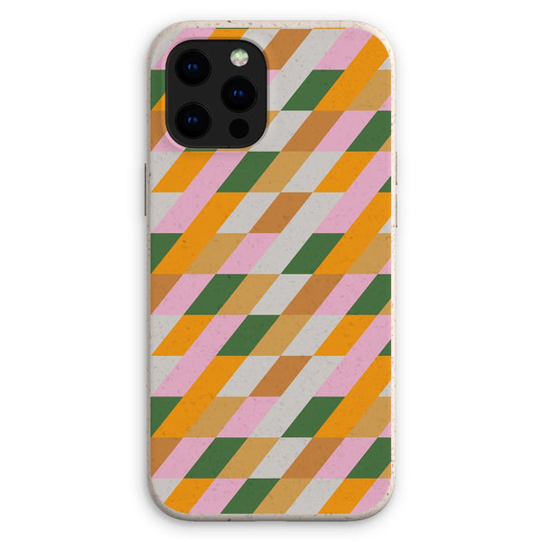 Green & Mustard Diamond Eco Phone Case