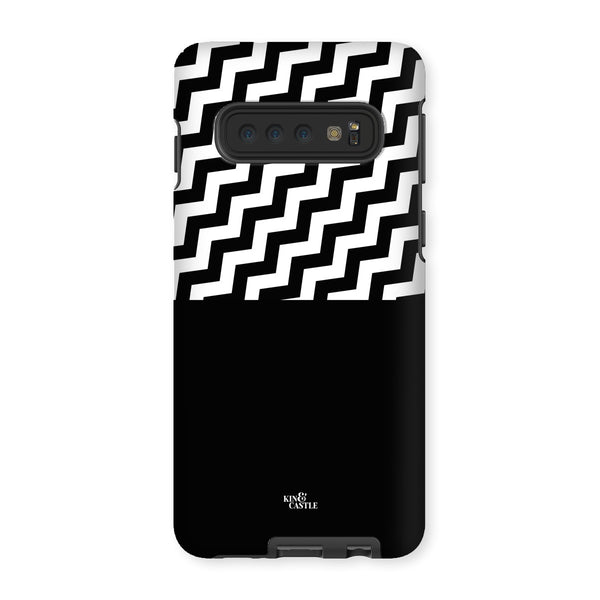 Geometric Zig Zag & Black Tough Phone Case