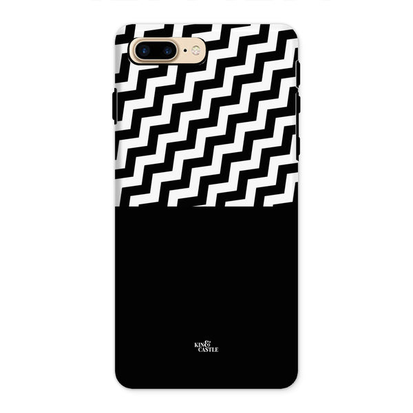 Geometric Zig Zag & Black Tough Phone Case