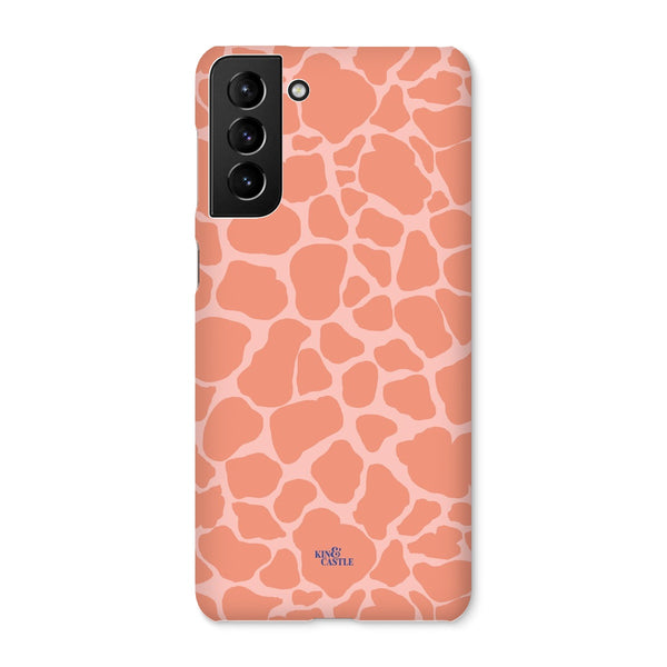 Peach Giraffe Print Snap Phone Case