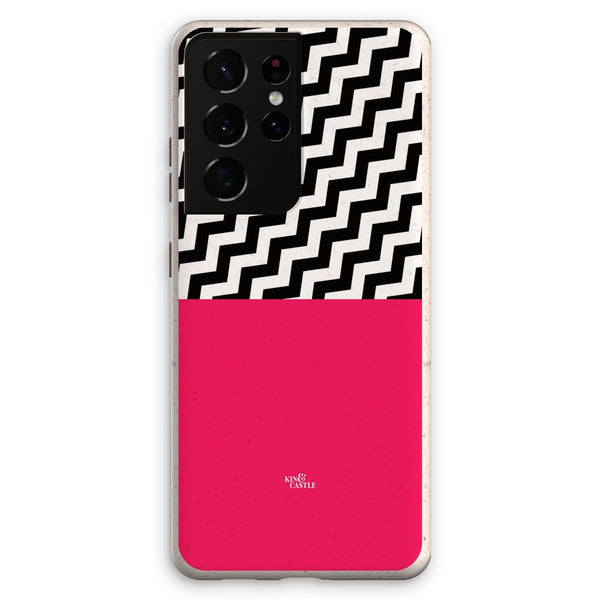 Geometric Zig Zag & Hot Pink Eco Phone Case