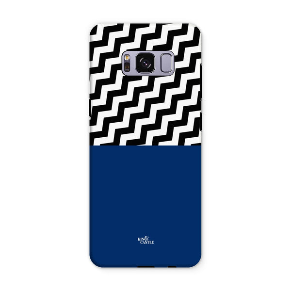 Geometric Zig Zag & Navy Blue Tough Phone Case