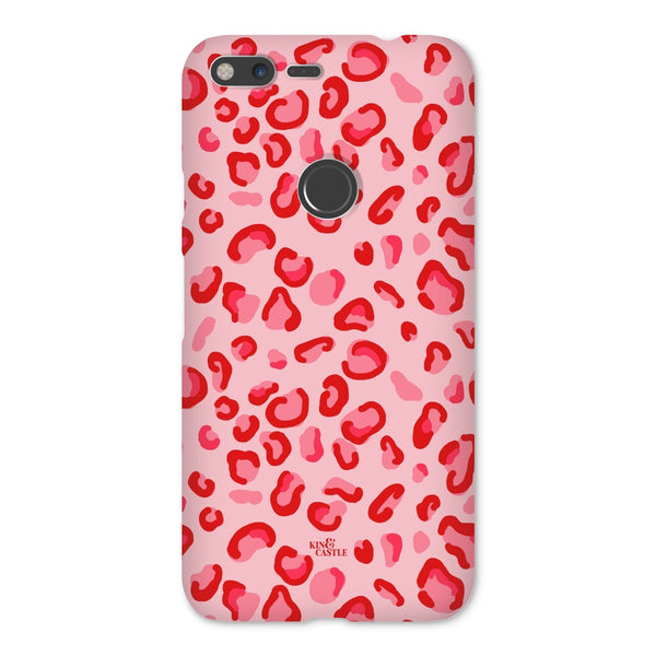 Red & Pink Leopard Print Snap Phone Case