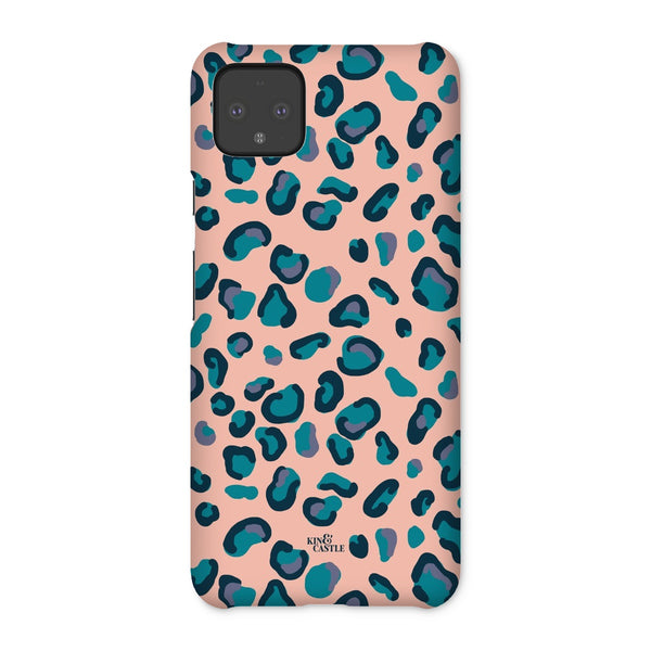 Peach, Teal & Blue Leopard Print Snap Phone Case