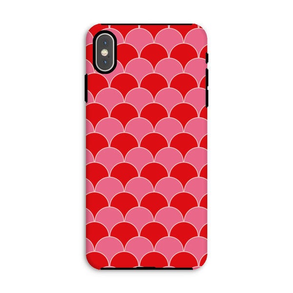 Red & Pink Geo Waves Tough Phone Case