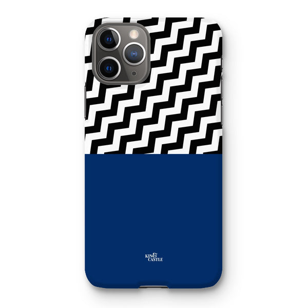 Geometric Zig Zag & Navy Blue Snap Phone Case