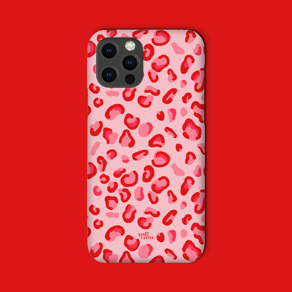 Red & Pink Leopard Print Snap Phone Case