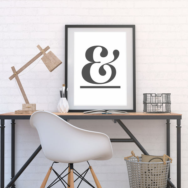 Gallery Wall Set of 3 Art Prints - Edit 3 - LOVE!, ampersand (grey) & Colour Me Happy (rainbow)