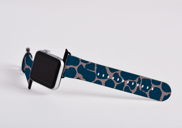 Pink & Blue Giraffe Print Apple Watch Strap