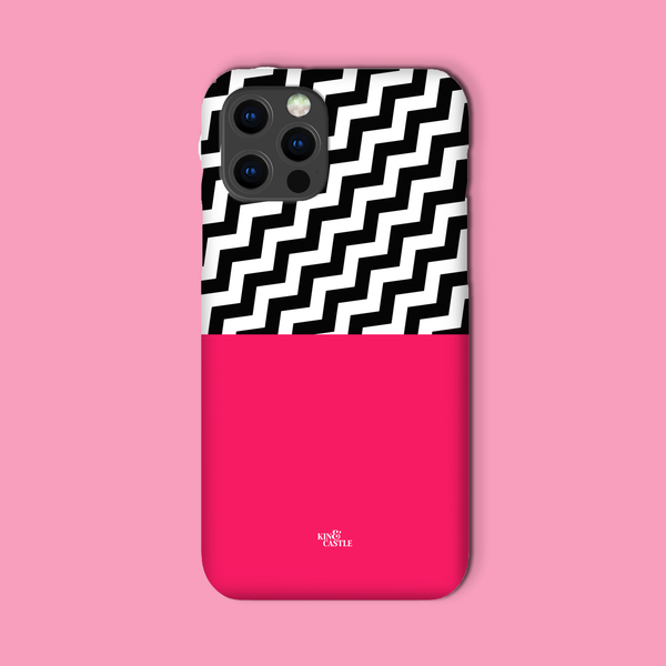 Geometric Zig Zag & Hot Pink Snap Phone Case