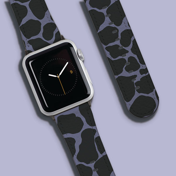 Purple & Charcoal Giraffe Print Apple Watch Strap