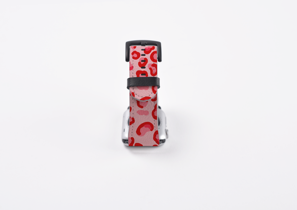Red & Pink Leopard Print Apple Watch Strap