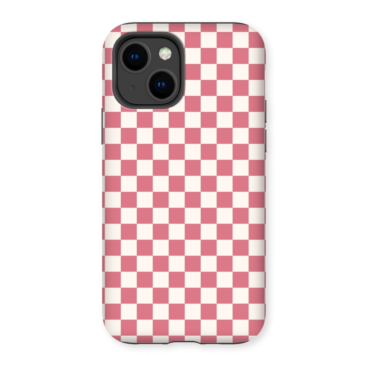 Pink and cream checkerboard Tough Phone Case