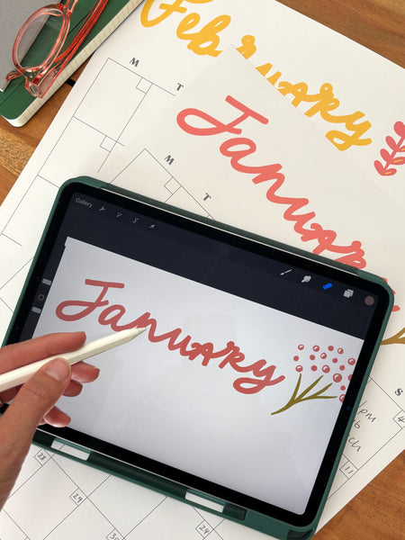 Giant Floral Wall Planner - 12 undated pages