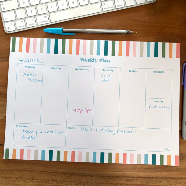 Rainbow Weekly Desk Planner