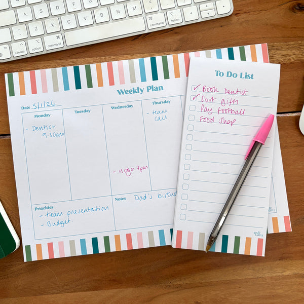 Rainbow Weekly Desk Planner & To Do List Set