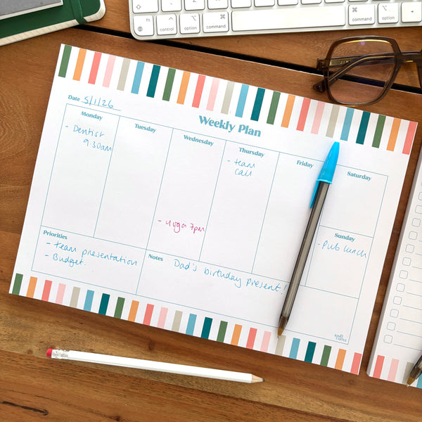 Rainbow Weekly Desk Planner