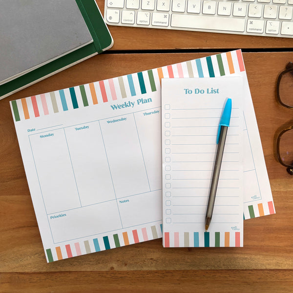 Rainbow Weekly Desk Planner & To Do List Set