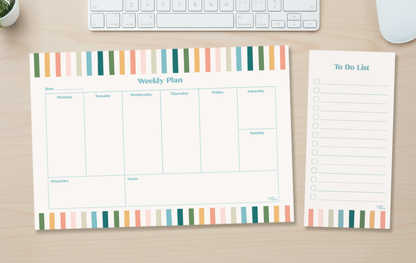 Rainbow Weekly Desk Planner & To Do List Set