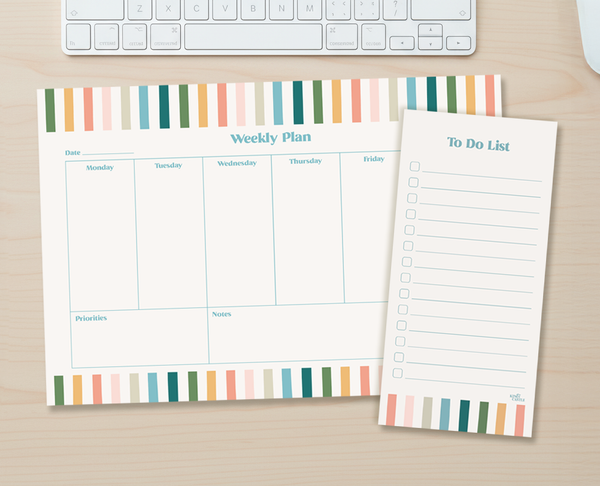 Rainbow Weekly Desk Planner & To Do List Set
