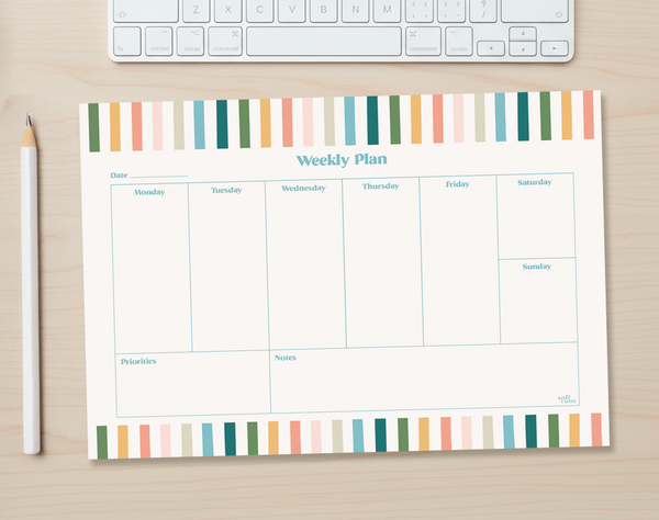 Rainbow Weekly Desk Planner & To Do List Set