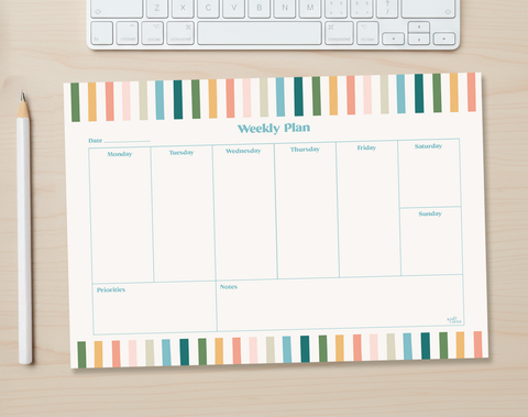 Rainbow Weekly Desk Planner