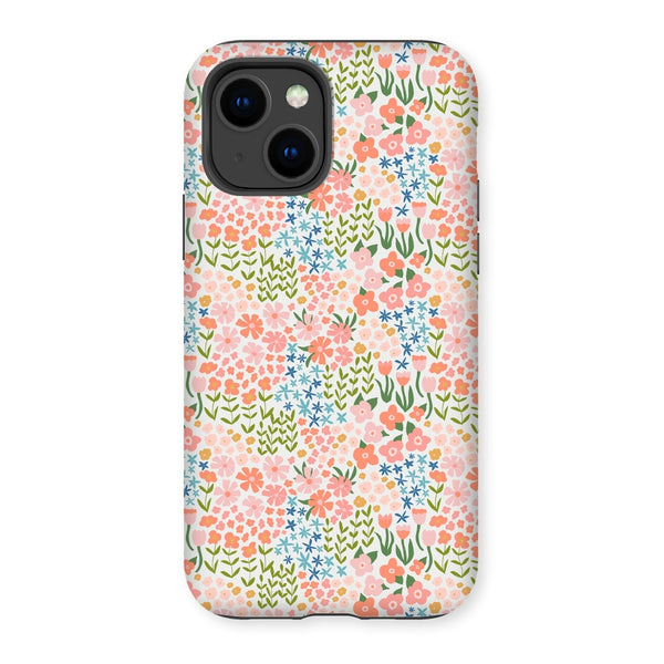 Coral pink floral Tough Phone Case