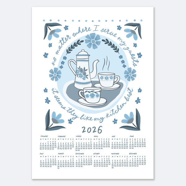 2026 Coffee & florals wall calendar