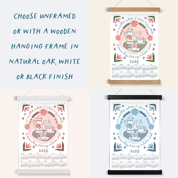 2026 Coffee & florals wall calendar