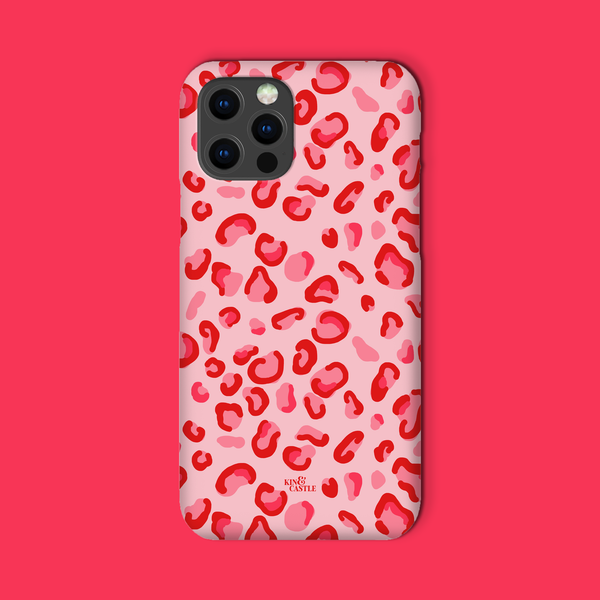 Red & Pink Leopard Print Tough Phone Case