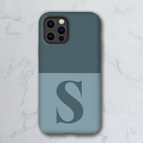 Monogram Initial Earth Tones Tough Phone Case