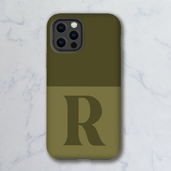Monogram Initial Earth Tones Tough Phone Case