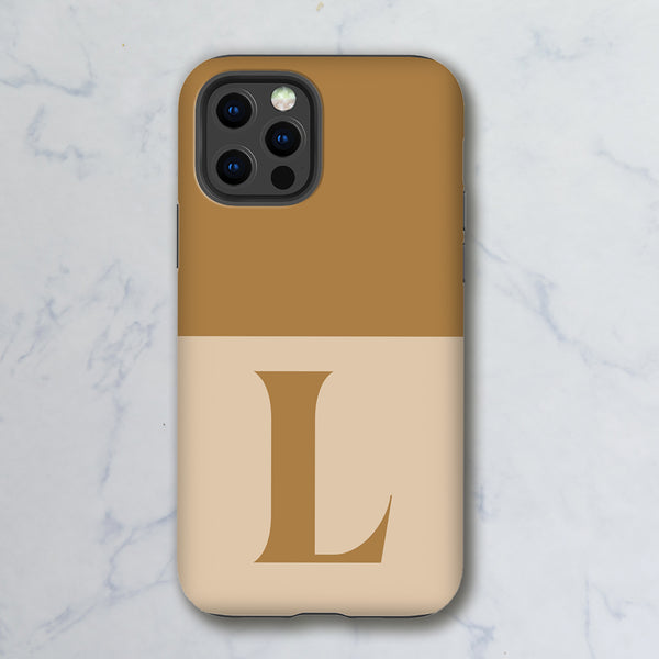 Monogram Initial Earth Tones Tough Phone Case