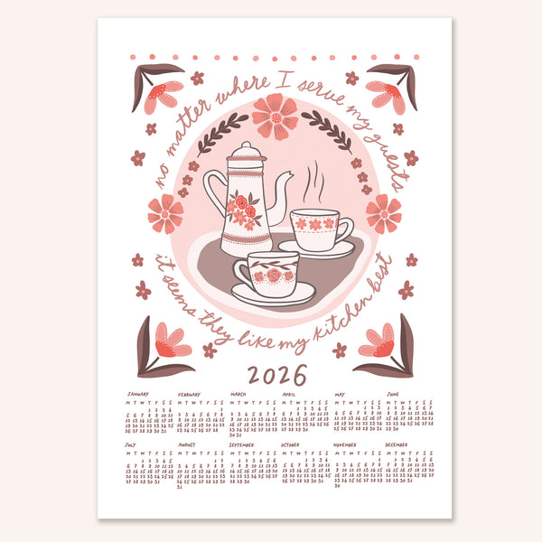 2026 Coffee & florals wall calendar