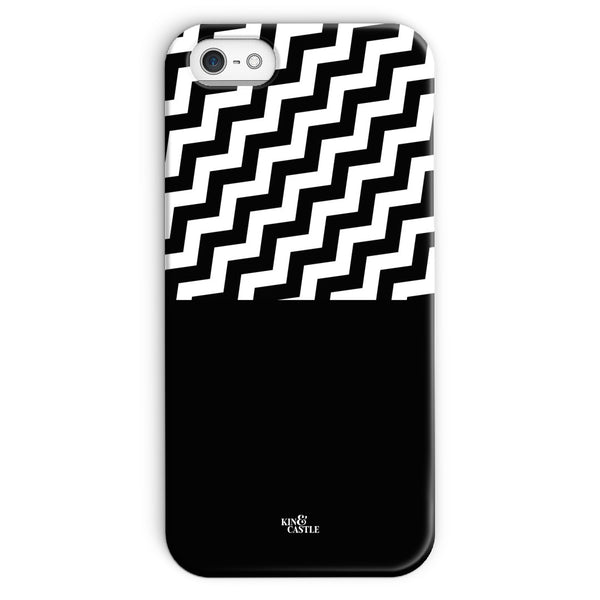 Geometric Zig Zag & Black Snap Phone Case