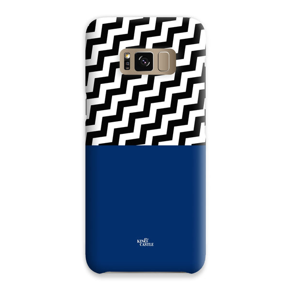 Geometric Zig Zag & Navy Blue Snap Phone Case