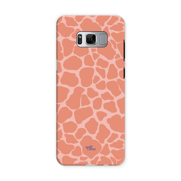 Peach Giraffe Print Tough Phone Case