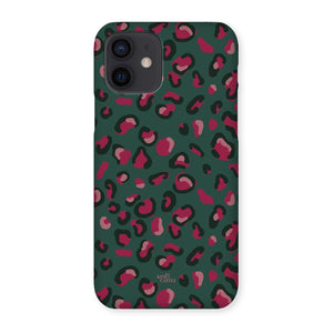 iPhone 12 - Snap Case - Green & Pink Leopard print - Matte
