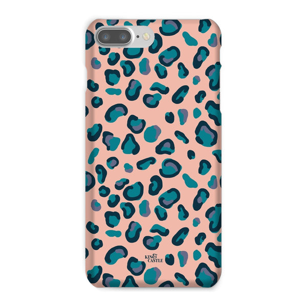 Peach, Teal & Blue Leopard Print Snap Phone Case