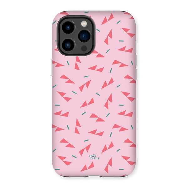Pink Ditzy Triangles Tough Phone Case