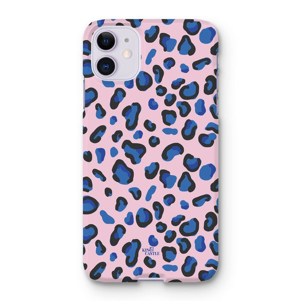 Pink & Blue Leopard Print Snap Phone Case