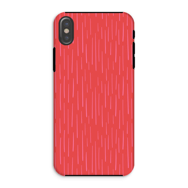 Pink & Bright Red Dash Tough Phone Case