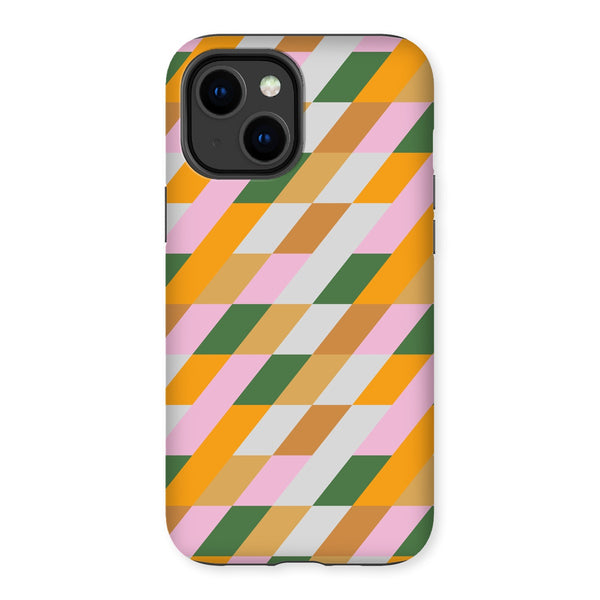 Green & Mustard Diamond Tough Phone Case