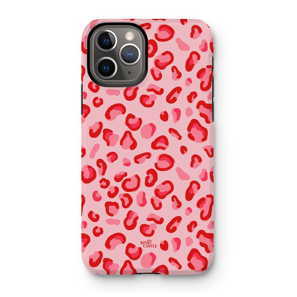 Red & Pink Leopard Print Tough Phone Case