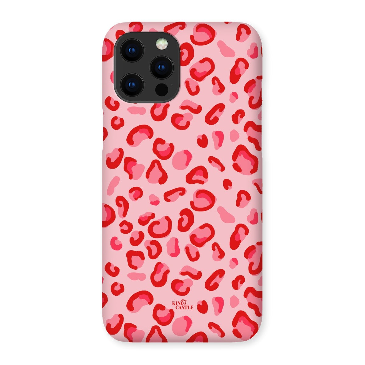 iPhone 13 Pro Max - Snap Case - Red & Pink Leopard Print - Gloss