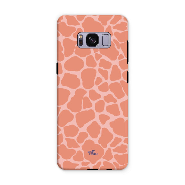 Peach Giraffe Print Tough Phone Case