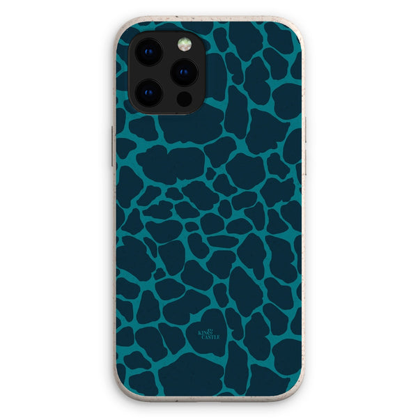 Blue & Teal Giraffe Print Eco Phone Case