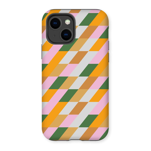 Green & Mustard Diamond Tough Phone Case