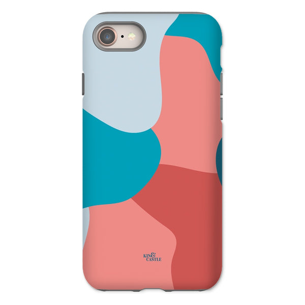 Blue, Red & Pink Abstract Tough Phone Case