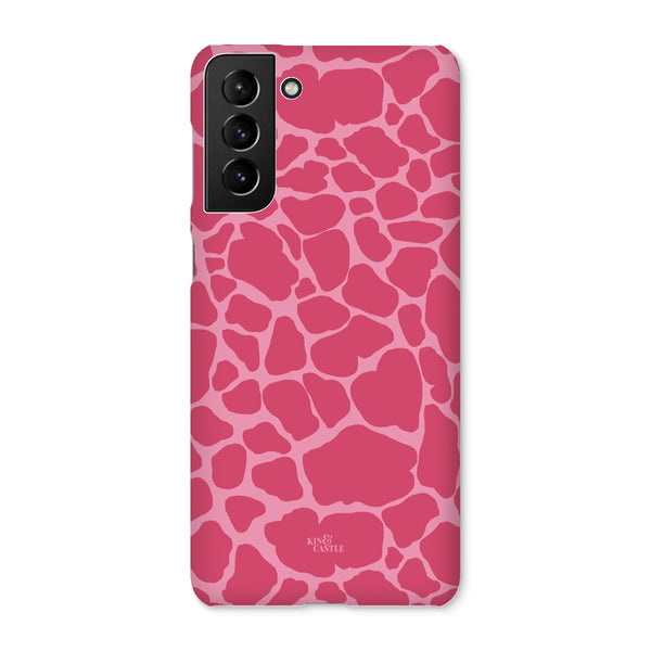 Raspberry Pink Giraffe Print Snap Phone Case